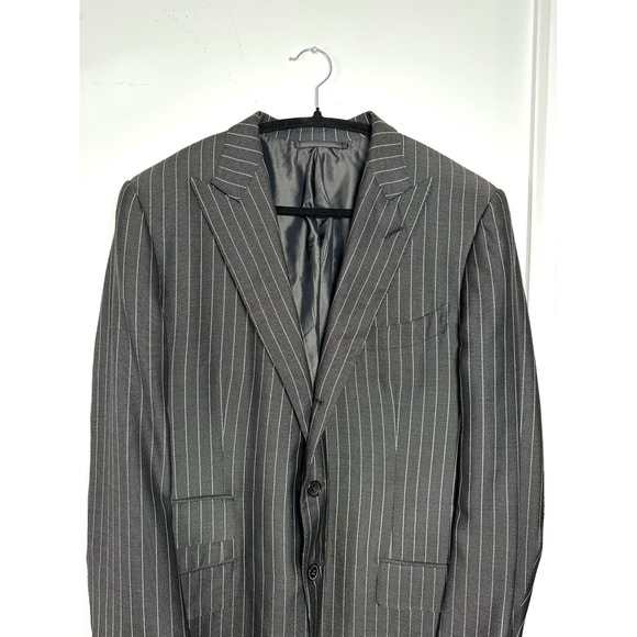 Tom Ford Charcoal Gray Pinstripe 52R Double Breasted Silk Wool Blazer 21BL4B - Picture 5 of 16